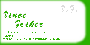 vince friker business card